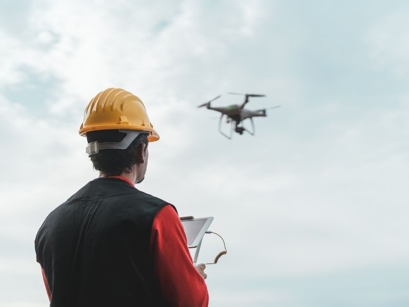 LiDAR mapping drone capturing site data for pre-demolition planning in Orlando, FL.